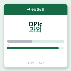 부산연산동 오픽과외 안내 이미지 — 스코어핏 1:1 맞춤 수업, 첫 수업 무료 체험