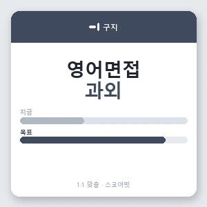 구지 영어면접과외 안내 이미지 — 스코어핏 1:1 맞춤 수업, 첫 수업 무료 체험