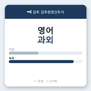 김포 김포한강신도시 영어과외 안내 이미지 — 스코어핏 1:1 맞춤 수업, 첫 수업 무료 체험