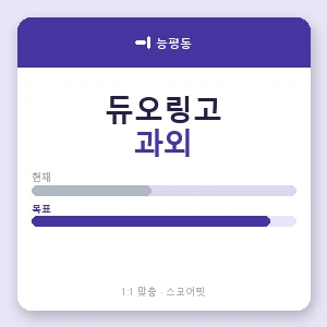 능평동 듀오링고과외 안내 이미지 — 스코어핏 1:1 맞춤 수업, 첫 수업 무료 체험