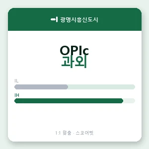 광명시흥신도시 오픽과외 안내 이미지 — 스코어핏 1:1 맞춤 수업, 첫 수업 무료 체험