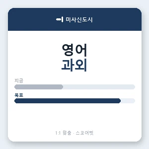미사신도시 영어과외 안내 이미지 — 스코어핏 1:1 맞춤 수업, 첫 수업 무료 체험