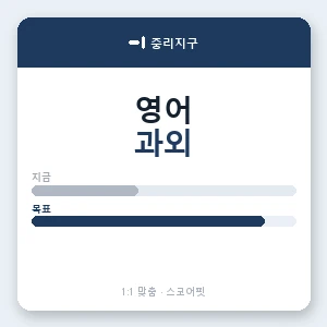 중리지구 영어과외 안내 이미지 — 스코어핏 1:1 맞춤 수업, 첫 수업 무료 체험