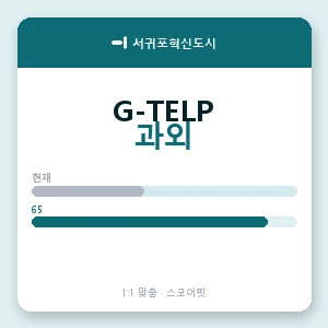 서귀포혁신도시 지텔프과외 안내 이미지 — 스코어핏 1:1 맞춤 수업, 첫 수업 무료 체험