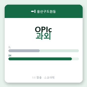 용산구도원동 오픽과외 안내 이미지 — 스코어핏 1:1 맞춤 수업, 첫 수업 무료 체험