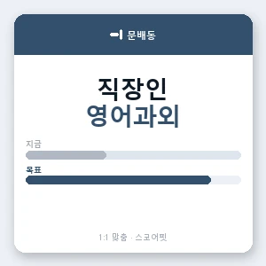 문배동 직장인영어과외 안내 이미지 — 스코어핏 1:1 맞춤 수업, 첫 수업 무료 체험