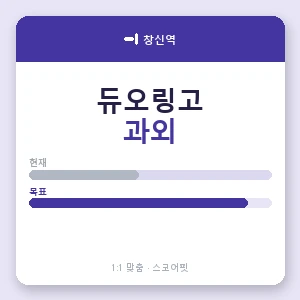 창신역 듀오링고과외 안내 이미지 — 스코어핏 1:1 맞춤 수업, 첫 수업 무료 체험