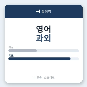 독정역 영어과외 안내 이미지 — 스코어핏 1:1 맞춤 수업, 첫 수업 무료 체험