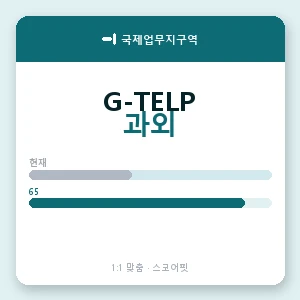 국제업무지구역 지텔프과외 안내 이미지 — 스코어핏 1:1 맞춤 수업, 첫 수업 무료 체험