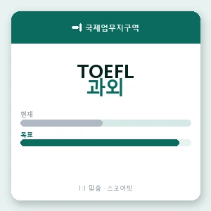 국제업무지구역 토플과외 안내 이미지 — 스코어핏 1:1 맞춤 수업, 첫 수업 무료 체험