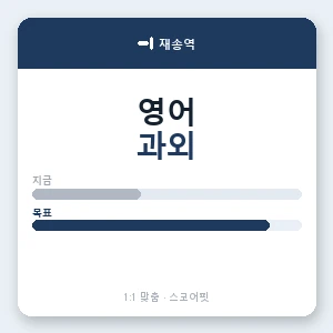 재송역 영어과외 안내 이미지 — 스코어핏 1:1 맞춤 수업, 첫 수업 무료 체험