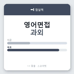 잠실역 영어면접과외 안내 이미지 — 스코어핏 1:1 맞춤 수업, 첫 수업 무료 체험