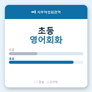 서부여성회관역 초등학생영어회화 안내 이미지 — 스코어핏 1:1 맞춤 수업, 첫 수업 무료 체험