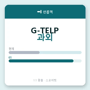 선릉역 지텔프과외 안내 이미지 — 스코어핏 1:1 맞춤 수업, 첫 수업 무료 체험