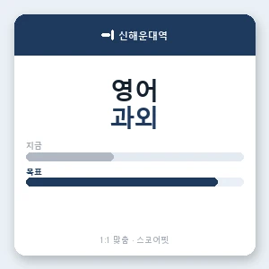 신해운대역 영어과외 안내 이미지 — 스코어핏 1:1 맞춤 수업, 첫 수업 무료 체험